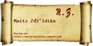 Maitz Zöldike névjegykártya